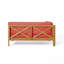 Ensemble de patio en L à dossier en X rouge avec table basse d'extérieur