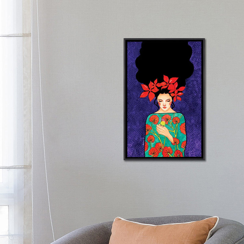 Impression d’art graphique avec tout mon amour par Hülya Özdemir, Pas de tapis, H 26 po x l 18 po x 1,5 po