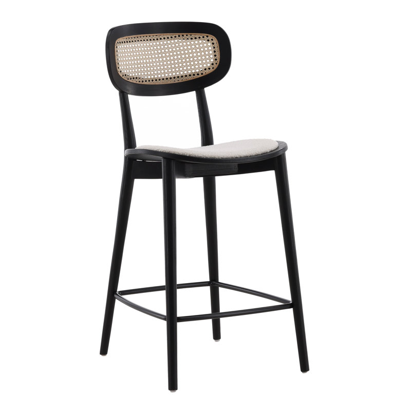Tabouret de comptoir de 39 po de hauteur Lora, crème