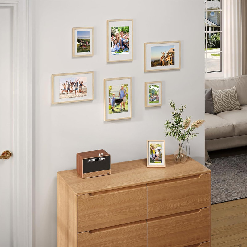 Beatric Picture Frame with Mat, Natural Brown, 62cm H x 42cm W
