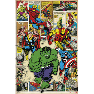  Officially Licensed Marvel - Here Comes the Heroes - Art Poster - 24 x 36 Inch - Decorative Print - Poster Paper - Ready to Frame