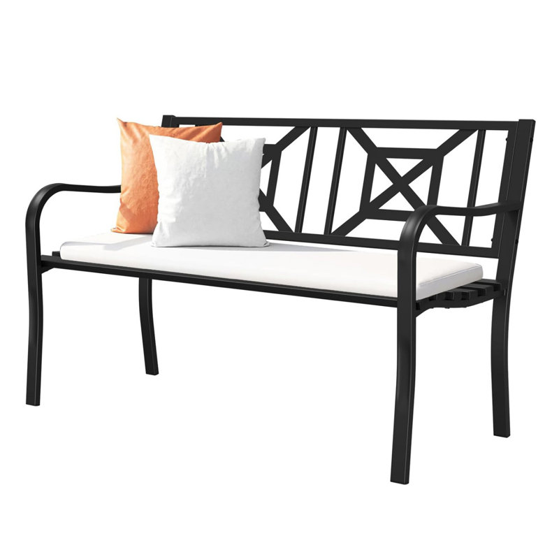 Black Outdoor Bench