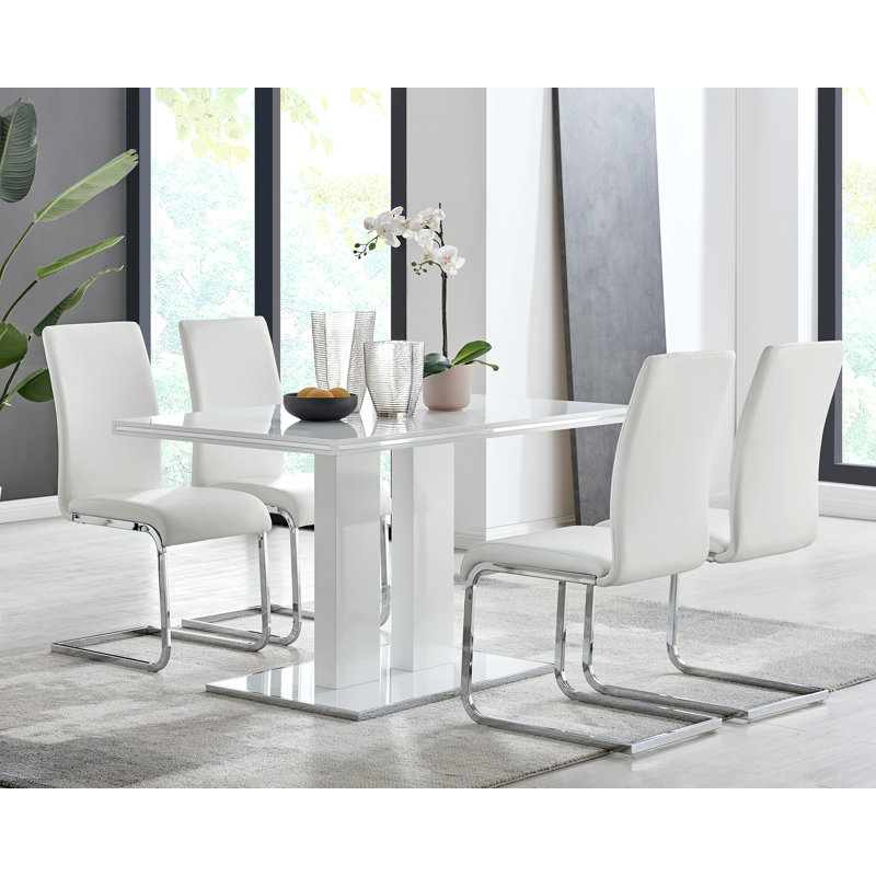 Chaise d'appoint rembourrée Darcie, Blanc, 6
