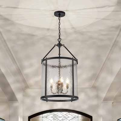 Qudarius 4-Light Dimmable Iron Drum Chandelier