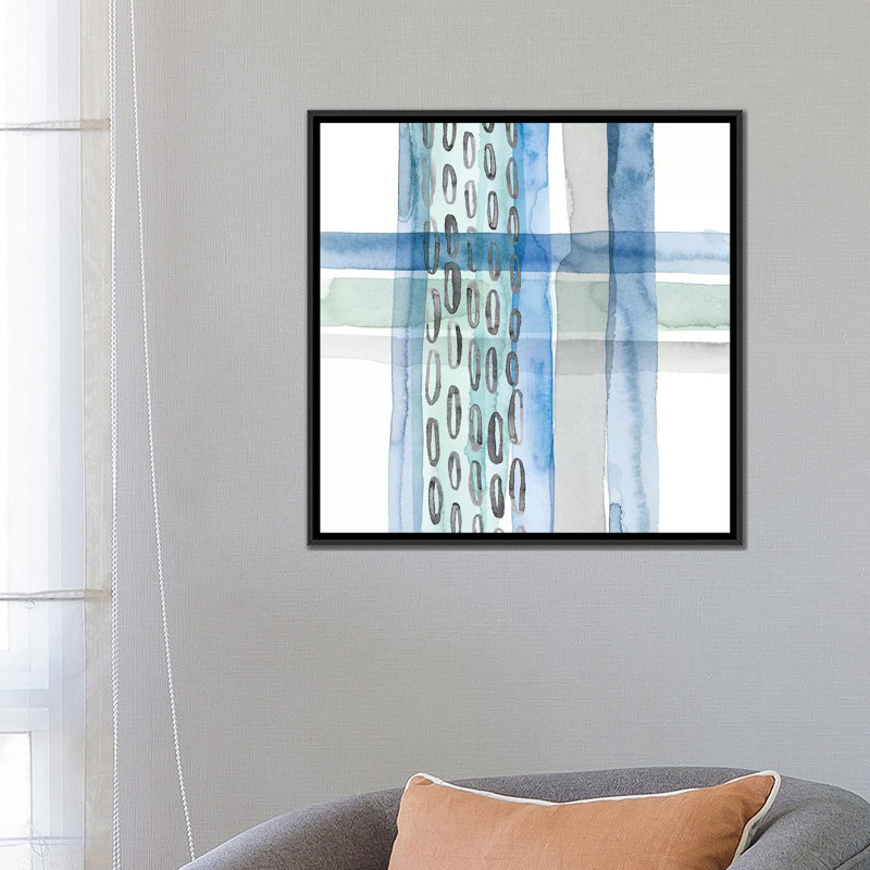 « cross couture iv », impression sur toile, H 18 po x l 18 po x P 1,5 po, Toile avec cadre noir, Pas de tapis