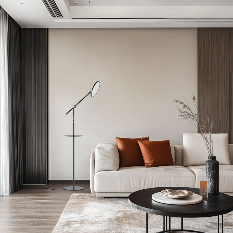 Dimmable Led Floor Lamp With Tray Table And Remote Control