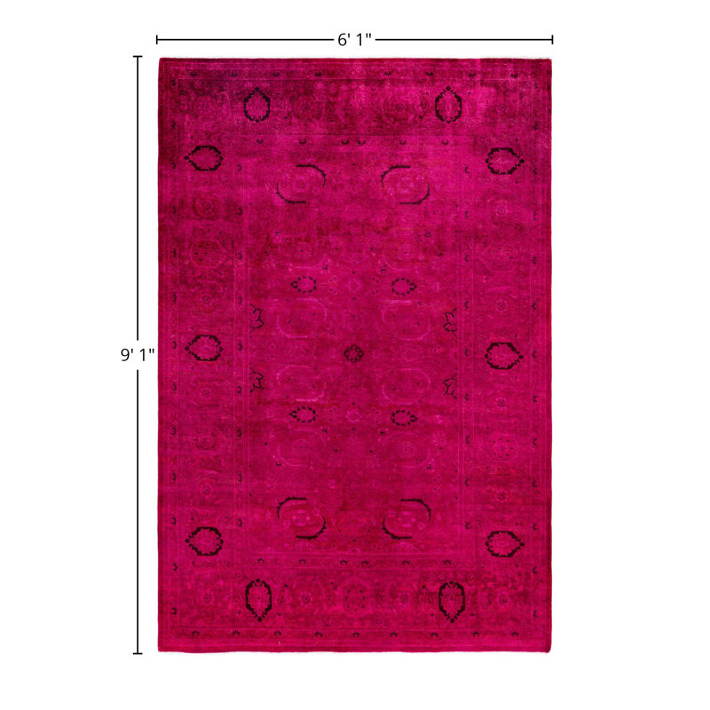 Overdyed One-of-a-Kind 6' 1" X 9' 1" Hand Knotted Area Rug