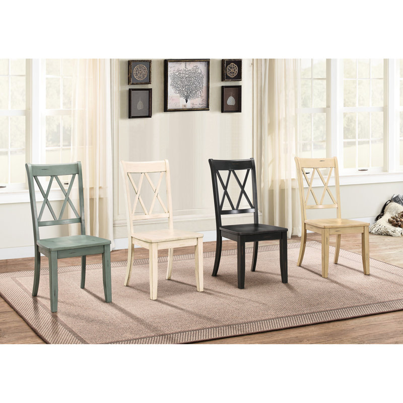 2 pièces de chaises bleu sarcelle décontractées pour la salle à manger, dossier transitionnel, hauteur de l'ensemble de 10,75 po, chaises latérales, dossier, placage de pin, dimensions de 23 po x 40 po