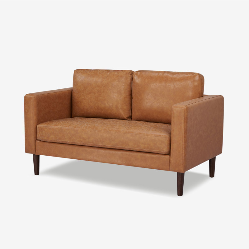 Jordy 54.5'' Faux Leather Loveseat, Camel
