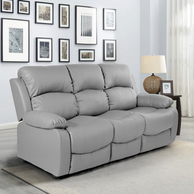 Heder 3 Seater Faux Leather Sofa