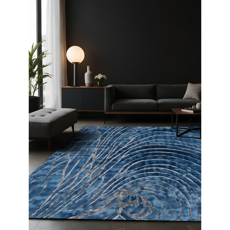 Tapis gris soyeux et moelleux, Carré 3 pi