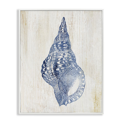 Tranquil Blue Shell Framed Giclee, design by Susan Arnot