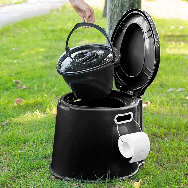 Toilette ronde monobloc, Noir