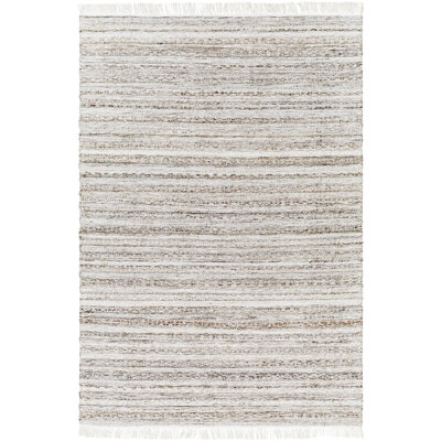 Tapis brun uni en polyester tissé à plat à la main Crumrine