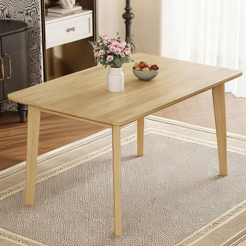 Table de salle à manger Rustic Farmhouse - Structure en bois massif, table de salle à manger rétro minimaliste, Naturel