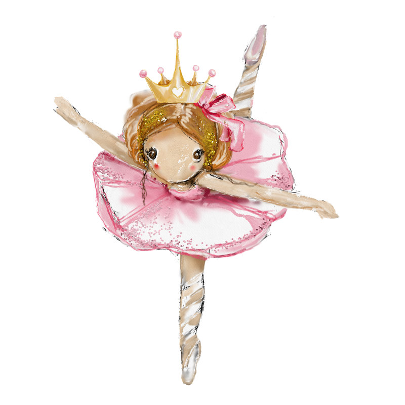 Ballerina Princess - Wrapped Canvas Print, 76cm H x 76cm W x 3.8cm D