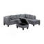Canapé, chaise et repose-pieds 104,5 po, gris