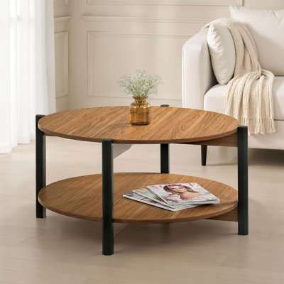 Table basse à finition ouverte noyer 1pc
