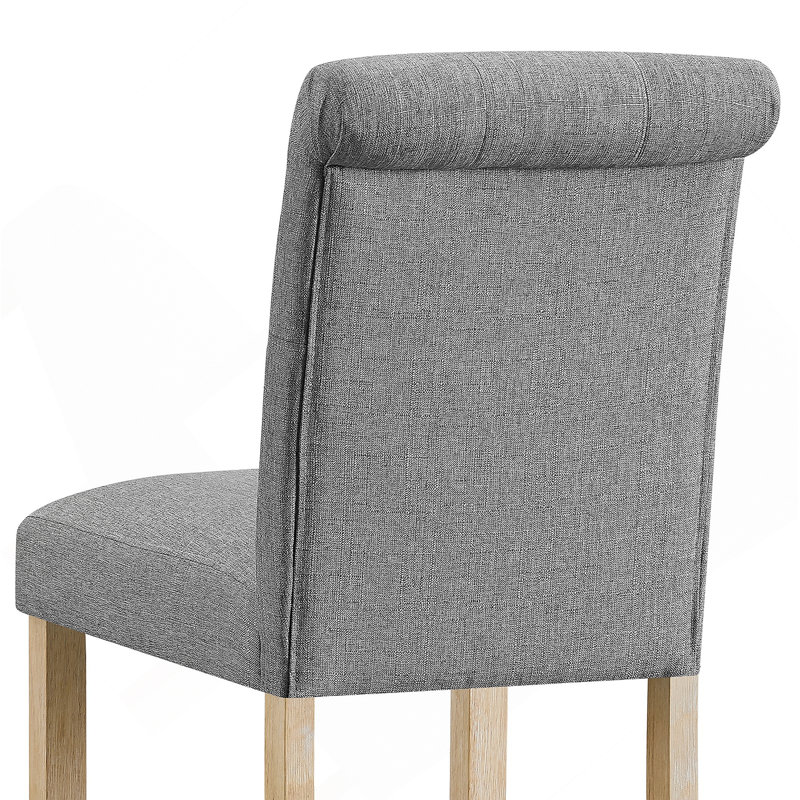 Ensemble de 2 tabourets en bois massif à dossier à hauteur de comptoir Siena, gris, Gris