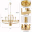 Lustre moderne doré en forme de bougie style Mid-Century