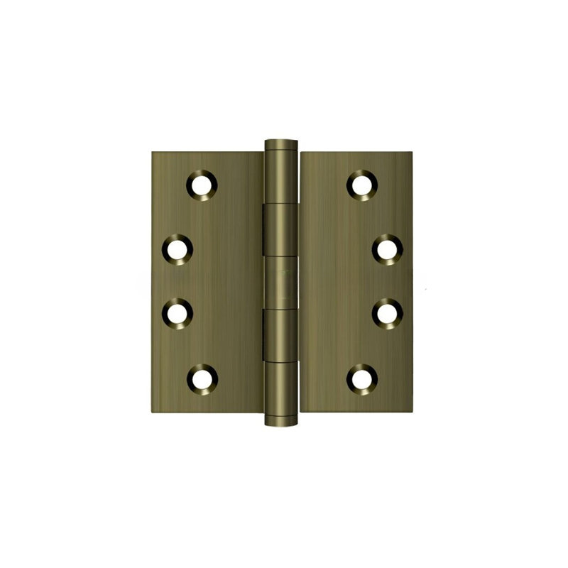Butt Bearing Hinge, Antique Brass, Solid Brass