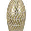 Vase décoratif, urne en résine dorée, motif doublé en blanc, 28 pouces