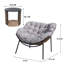 Fauteuil Papasan surdimensionné avec coussin épais, méridienne en rotin pour l'intérieur et l'extérieur