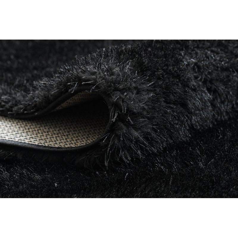 Taryn Solid Colour Area Rug, Rectangle 200 x 290cm, Black