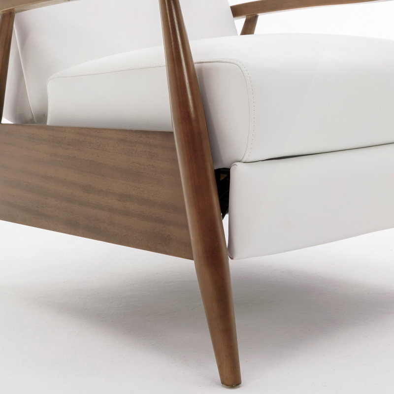 Fauteuil inclinable à accoudoirs en bois, Blanc
