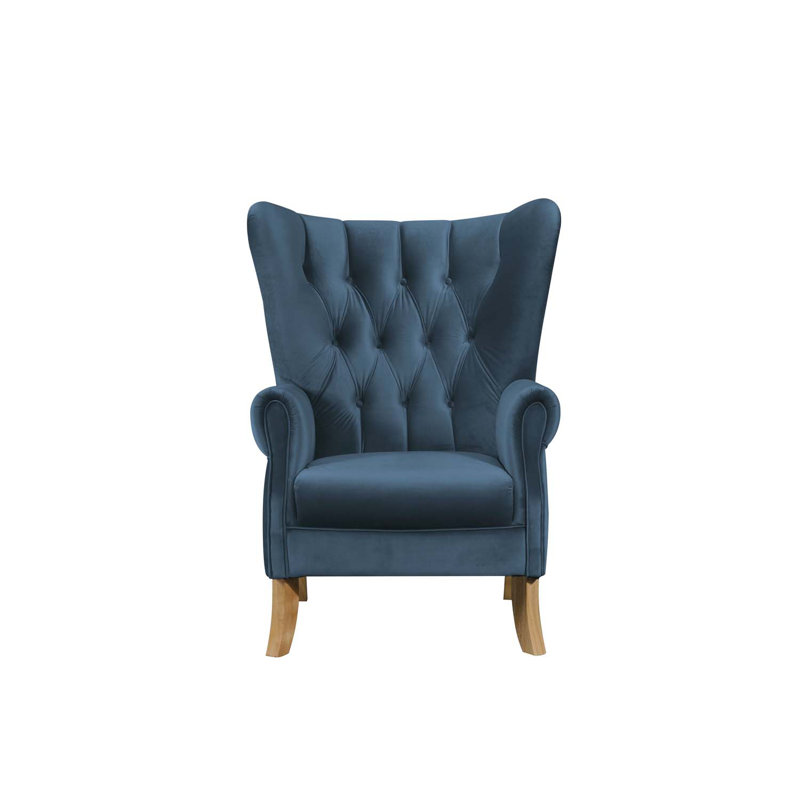 Chaise d'appoint Adonis, velours bleu azur, Bleu