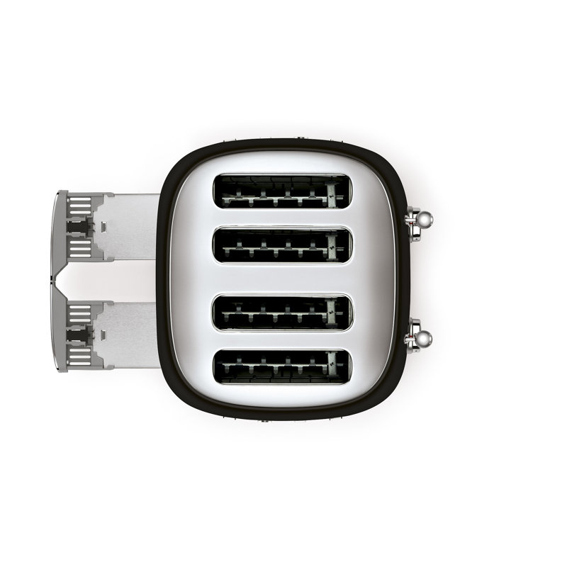 Smeg TSF03 50s Style Retro Four Slice Toaster, Black