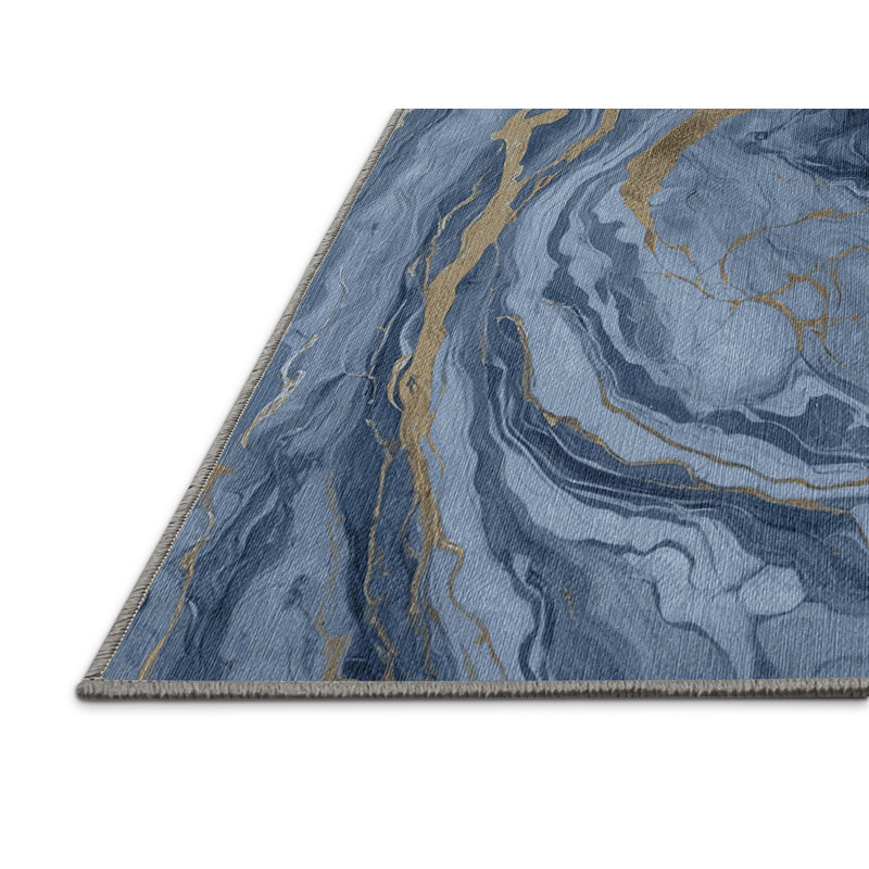 Machine Washable Gray Area Rug, Square 7'
