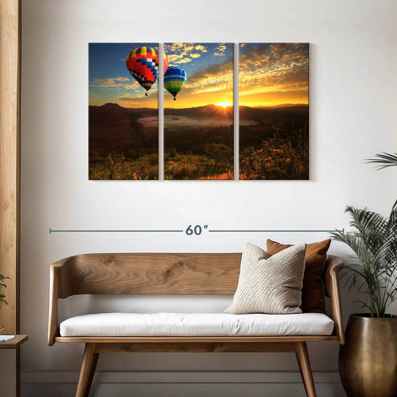Montgolfières Mehar au lever du soleil, H 28 po x l 45 po