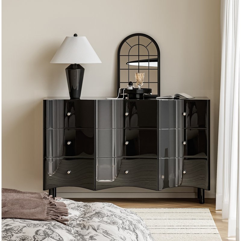 Simple Porch Cabinet Living Room Storage Cabinet Accent Chest, Black