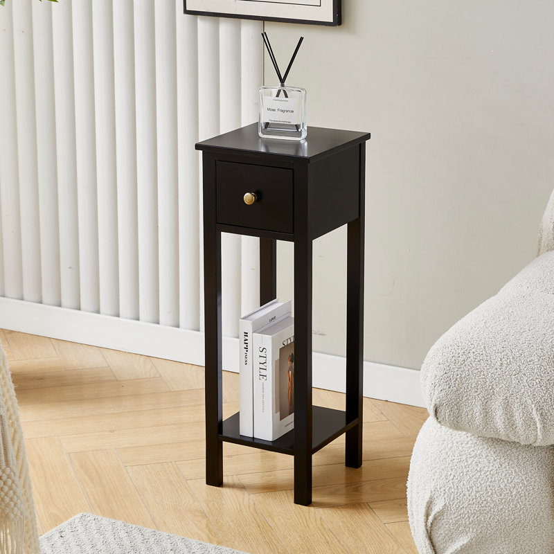 25 cm W Bedside Table, Black
