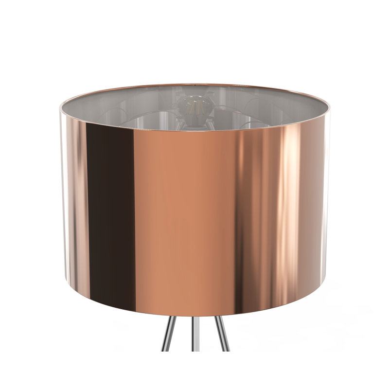 Lampe trépied 62 po Burwell, Placage de chrome, Cuivre
