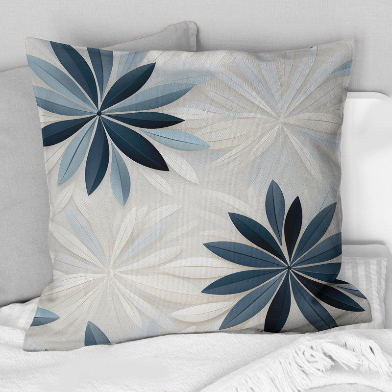 Nordic Tranquility - Throw PillowAbstract Coral Reef Multicolor Azure - Throw Pillow, 16" H x 16" W