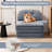 Tufted Futon Convertible Folding Sofa Bed With Back Support, Twin Size, Corduroy-1457024163