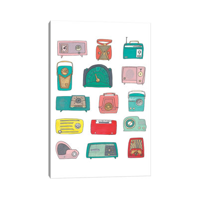 " Retro Radios " by Jen Bucheli Painting Print