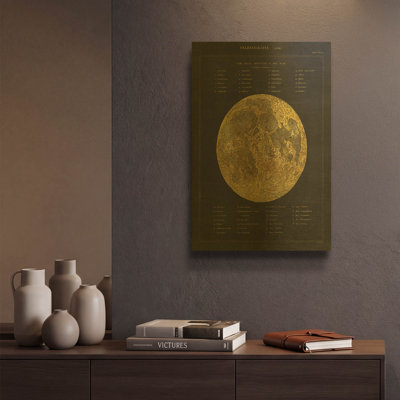 «Astronomical Chart I» par Wild Apple Portfolio, art mural en métal doré, 12 po x 16 po