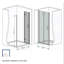 Porte de douche pliante de 37 à 36 po x 72 po, verre trempé de 1/4 po (6 mm), cadre en aluminium chromé, film antidéflagrant-119866368