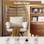 Egg Chair, Rattan Swivel Base, Cushion & Pillow for Garden Balcony-1876806153