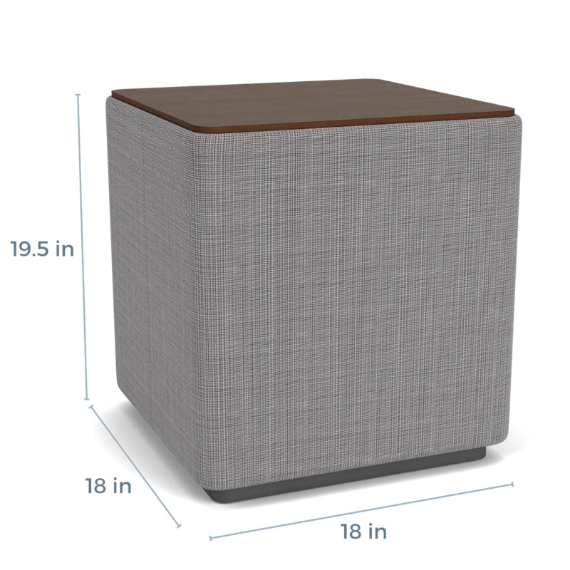 Table de salon avec plateau en stratifié Darsey, Noyer Riftwood, 20", Gris anthracite; gris chambray