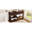 Retro Design Console Table with Two Open Shelves, Pine Solid Wood Frame and Legs for Living Room