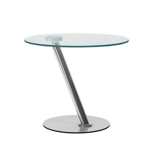 Chintaly Glass Top Pedestal End Table | Wayfair