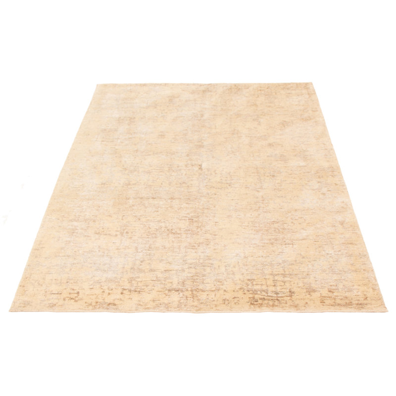 Tapis de couleur kaki clair en laine noué à la main 6 pi 1 po x 8 pi 10 po Mawadda