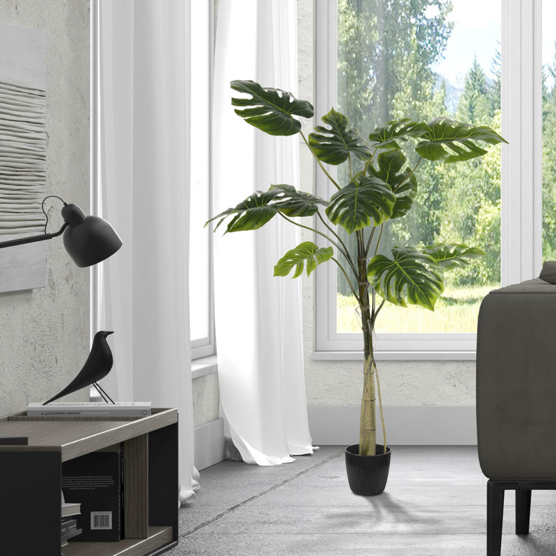 54" Artificial Potted Grand Split Philodendron Tree