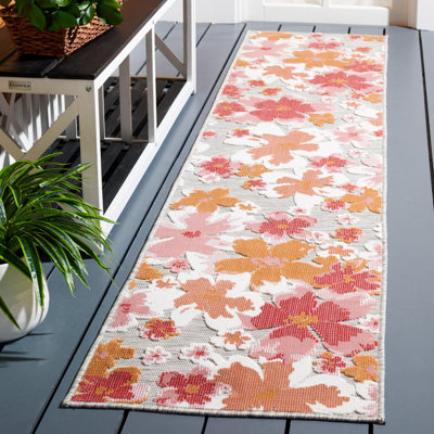 Tapis d'intérieur / extérieur à motif floral Goines
