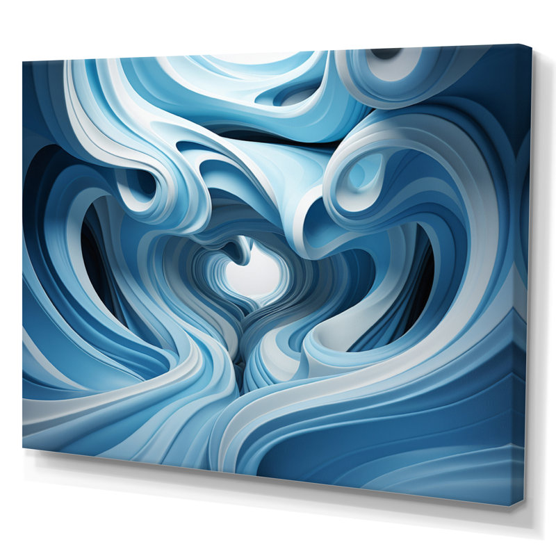 " Op Blue Focus II ", 16" H x 32" W x 1" D, Wrapped Canvas