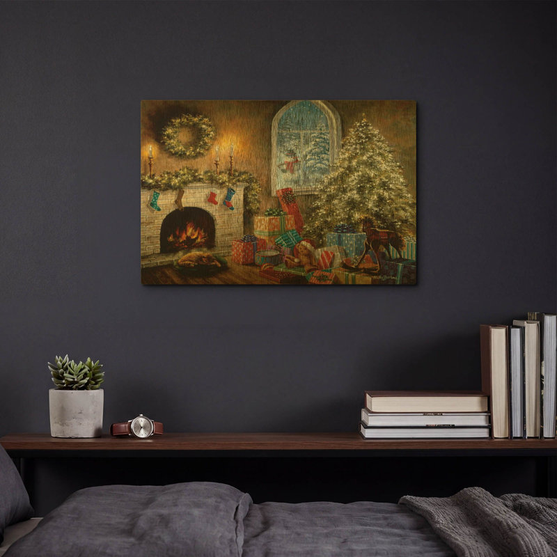 'Not A Creature Was Stirring' By Nicky Boehme Gold Metal Wall Art, 16" x 12", 16 po x 12 po
